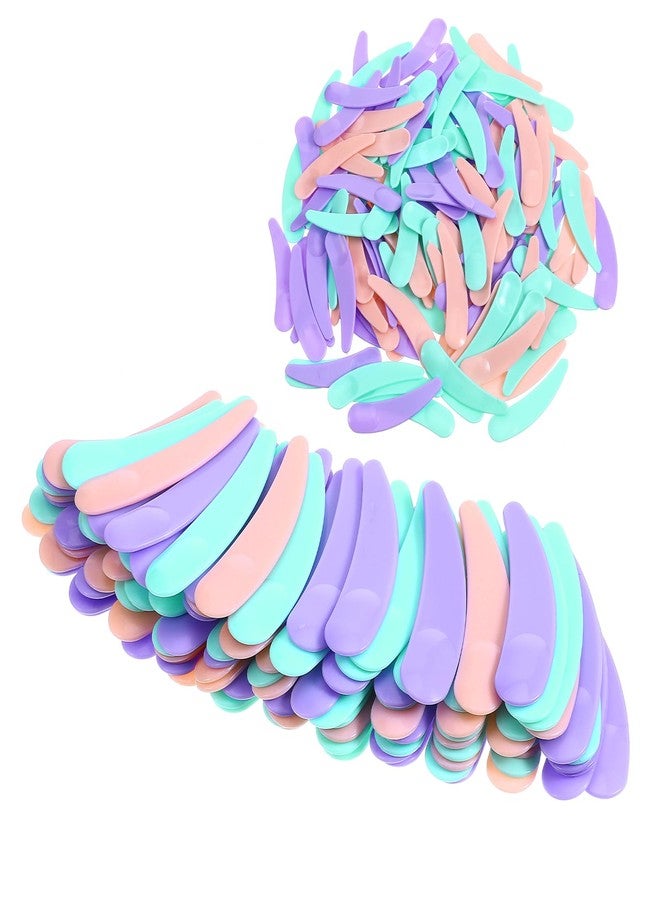 Ajcotahm 200 Pcs Mini Spatula for Cosmetics, Plastic Makeup Spatulas Mini Disposable Skincare Scoop Spatula for Cosmetics Facial Cream Mask Mixing and Sampling (Purple Pink Blue) - Image 1
